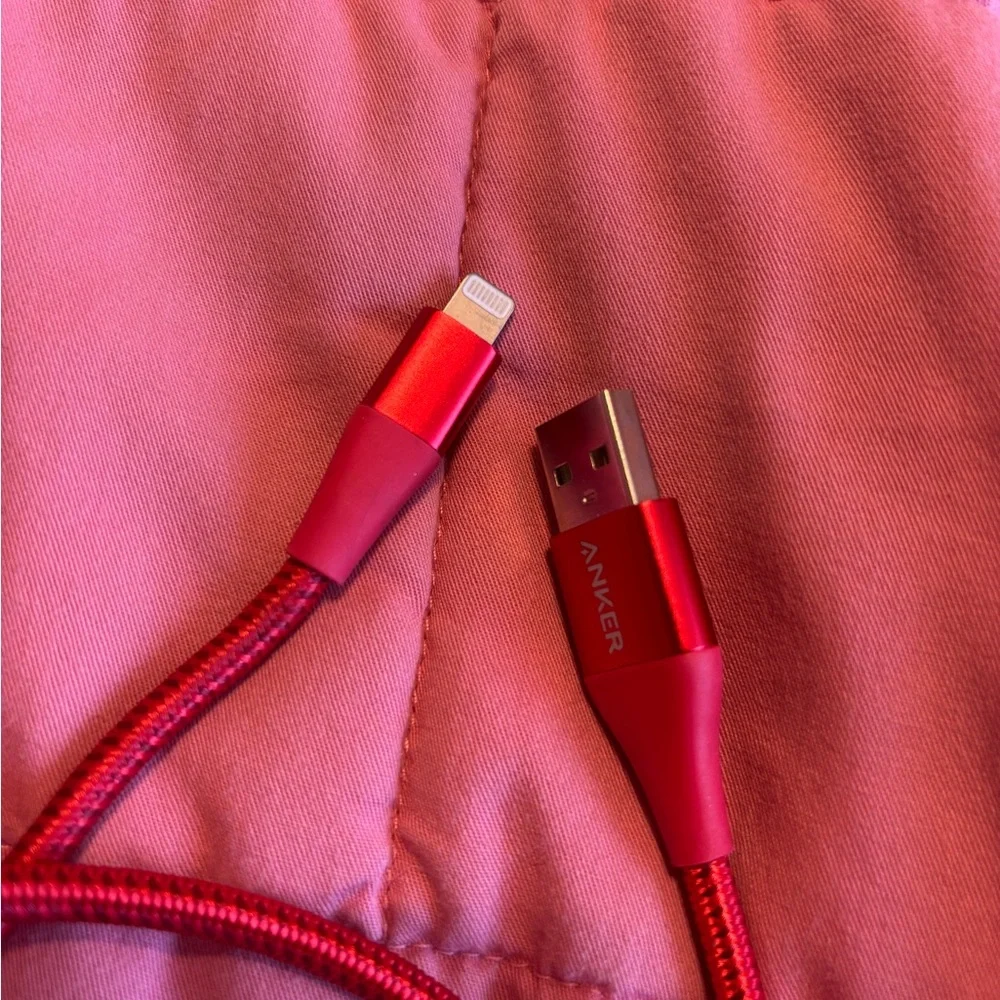 12ft long Red Nylon USB to Lightning Charging Cable 🎁
